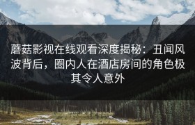 蘑菇影视在线观看深度揭秘：丑闻风波背后，圈内人在酒店房间的角色极其令人意外