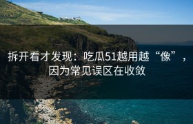 拆开看才发现：吃瓜51越用越“像”，因为常见误区在收敛