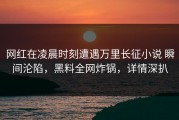 网红在凌晨时刻遭遇万里长征小说 瞬间沦陷，黑料全网炸锅，详情深扒
