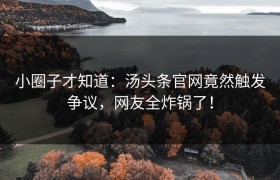 小圈子才知道：汤头条官网竟然触发争议，网友全炸锅了！