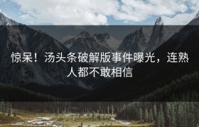 惊呆！汤头条破解版事件曝光，连熟人都不敢相信