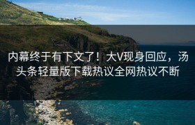 内幕终于有下文了！大V现身回应，汤头条轻量版下载热议全网热议不断