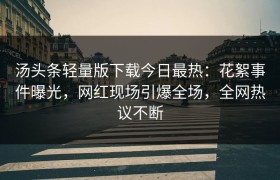 汤头条轻量版下载今日最热：花絮事件曝光，网红现场引爆全场，全网热议不断