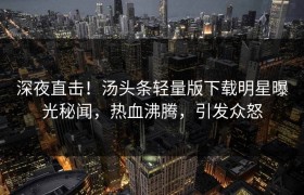 深夜直击！汤头条轻量版下载明星曝光秘闻，热血沸腾，引发众怒