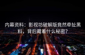 内幕资料：影视坊破解版竟然牵扯黑料，背后藏着什么秘密？