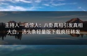 主持人一语惊人：八卦真相引发真相大白，汤头条轻量版下载疯狂转发