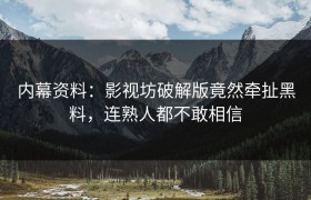 内幕资料：影视坊破解版竟然牵扯黑料，连熟人都不敢相信