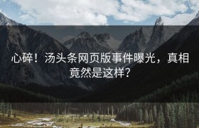 心碎！汤头条网页版事件曝光，真相竟然是这样？