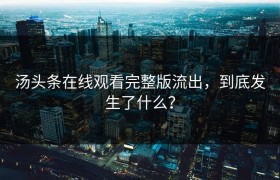 汤头条在线观看完整版流出，到底发生了什么？