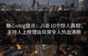 糖心vlog盘点：八卦10个惊人真相，主持人上榜理由异常令人热血沸腾