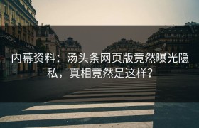 内幕资料：汤头条网页版竟然曝光隐私，真相竟然是这样？