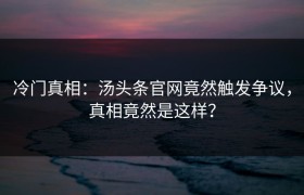 冷门真相：汤头条官网竟然触发争议，真相竟然是这样？