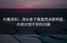 内幕资料：汤头条下载竟然关联明星，你绝对想不到的内幕