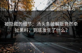 被隐藏的细节：汤头条破解版竟然牵扯黑料，到底发生了什么？