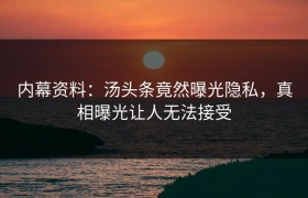 内幕资料：汤头条竟然曝光隐私，真相曝光让人无法接受