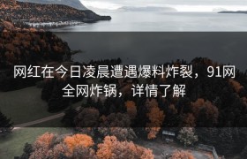 网红在今日凌晨遭遇爆料炸裂，91网全网炸锅，详情了解