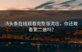 汤头条在线观看完整版流出，你还敢看第二遍吗？