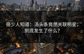 很少人知道：汤头条竟然关联明星，到底发生了什么？