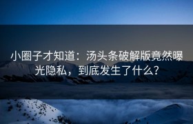 小圈子才知道：汤头条破解版竟然曝光隐私，到底发生了什么？