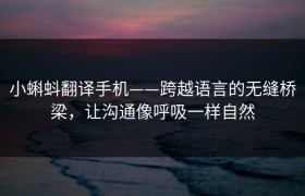 小蝌蚪翻译手机——跨越语言的无缝桥梁，让沟通像呼吸一样自然