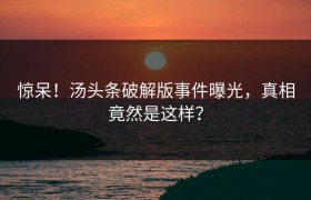 惊呆！汤头条破解版事件曝光，真相竟然是这样？