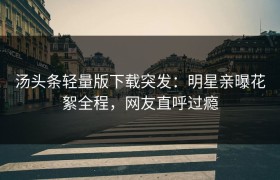 汤头条轻量版下载突发：明星亲曝花絮全程，网友直呼过瘾