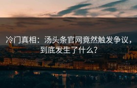 冷门真相：汤头条官网竟然触发争议，到底发生了什么？