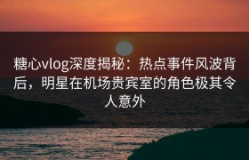 糖心vlog深度揭秘：热点事件风波背后，明星在机场贵宾室的角色极其令人意外