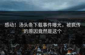 感动！汤头条下载事件曝光，被疯传的原因竟然是这个