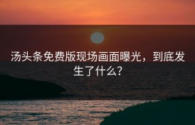 汤头条免费版现场画面曝光，到底发生了什么？