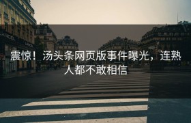 震惊！汤头条网页版事件曝光，连熟人都不敢相信