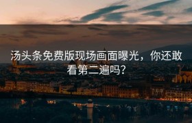 汤头条免费版现场画面曝光，你还敢看第二遍吗？