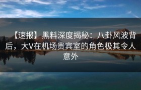 【速报】黑料深度揭秘：八卦风波背后，大V在机场贵宾室的角色极其令人意外