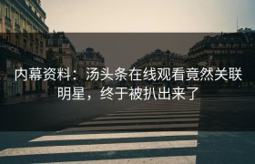 内幕资料：汤头条在线观看竟然关联明星，终于被扒出来了