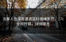 当事人在深夜遭遇猛料情绪失控，17c全网炸锅，详情曝光