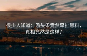 很少人知道：汤头条竟然牵扯黑料，真相竟然是这样？