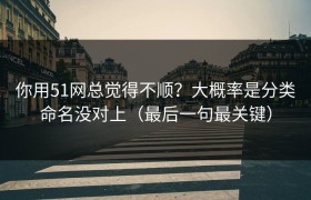 你用51网总觉得不顺？大概率是分类命名没对上（最后一句最关键）