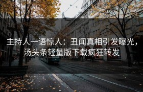主持人一语惊人：丑闻真相引发曝光，汤头条轻量版下载疯狂转发