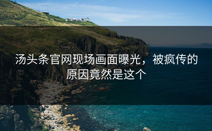 汤头条官网现场画面曝光，被疯传的原因竟然是这个